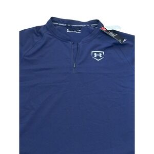 NWT Under Armour Mens XXL Navy Blue  Short Sleeve Quarter Zip Cage Jacket